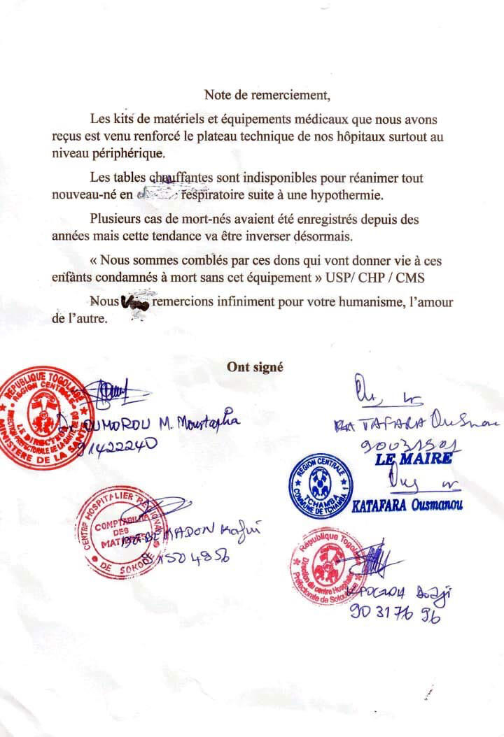 Dankschreiben einiger Institutionen